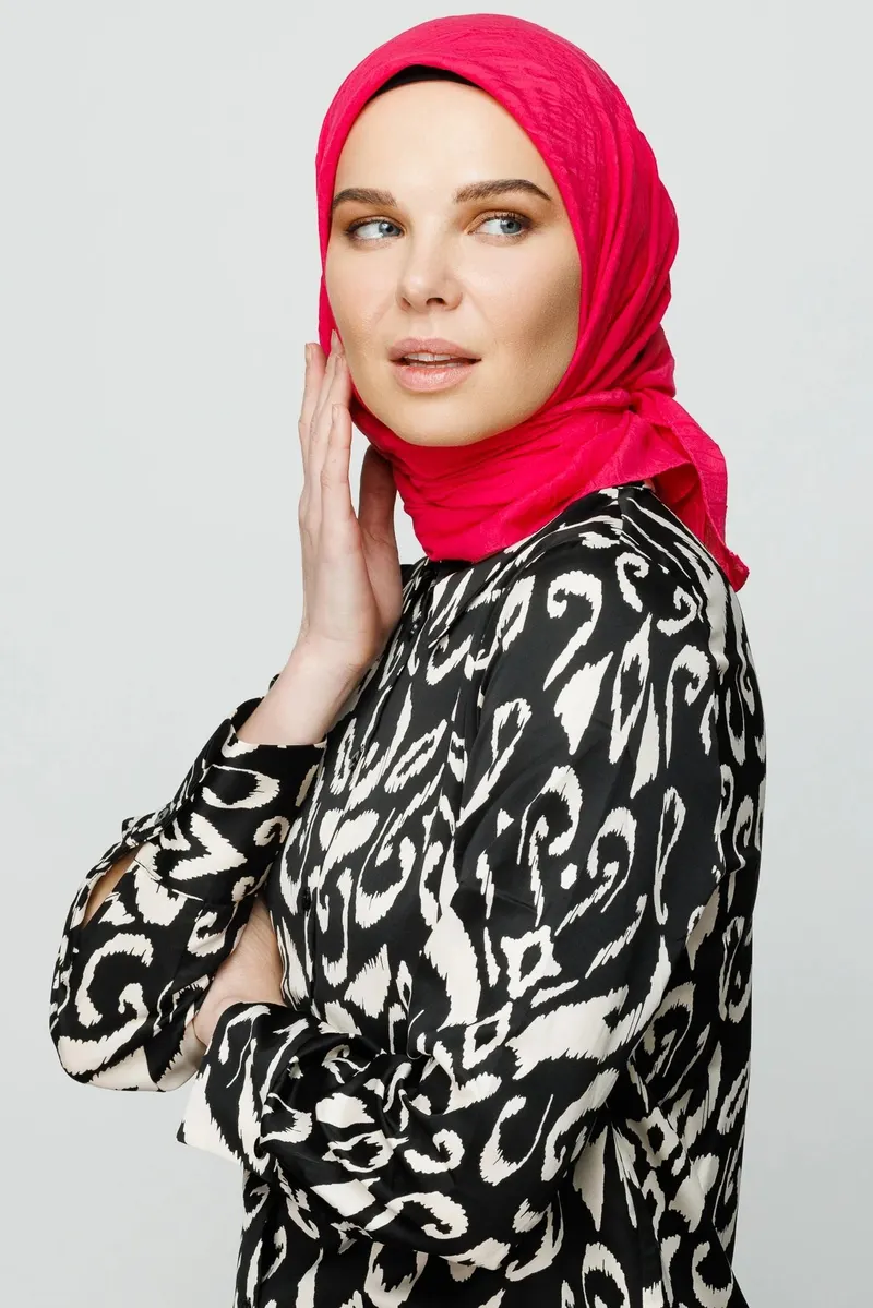 Fuşya Bambu Eşarp