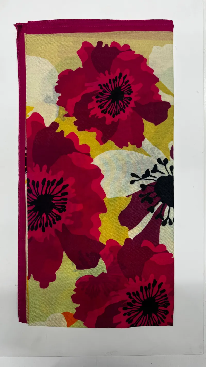 Fuşya & Butter Yellow - Garden Pamuk Eşarp · görsel 2