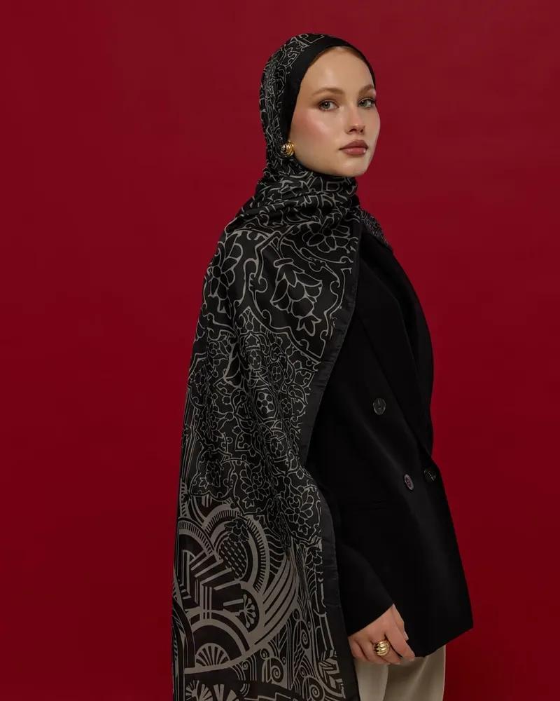 Gece & Krem Harem Rüyası Desen Şal - 67 · görsel 3