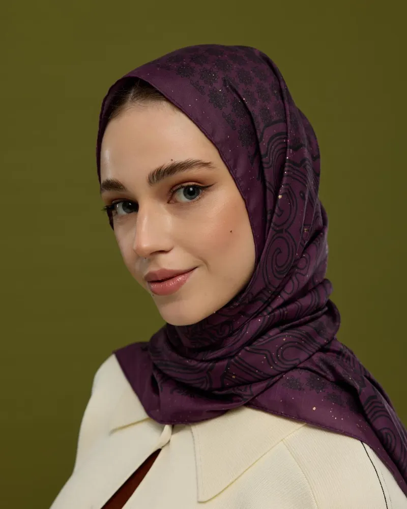 Gece & Mürdüm Bala Hatun Desen Şal - 76