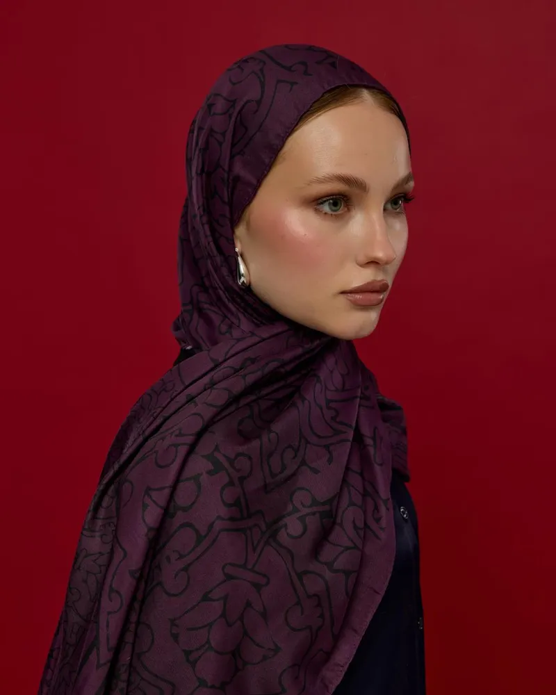 Gece & Mürdüm Harem Rüyası Desen Şal - 76