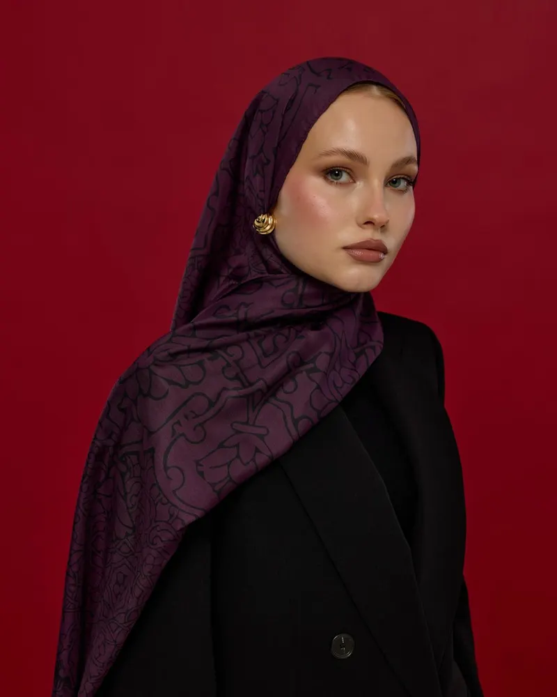 Gece & Mürdüm Harem Rüyası Desen Şal - 76