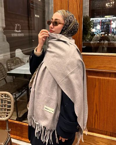 Gri İthal Kaşmir Atkı · Gri İthal
