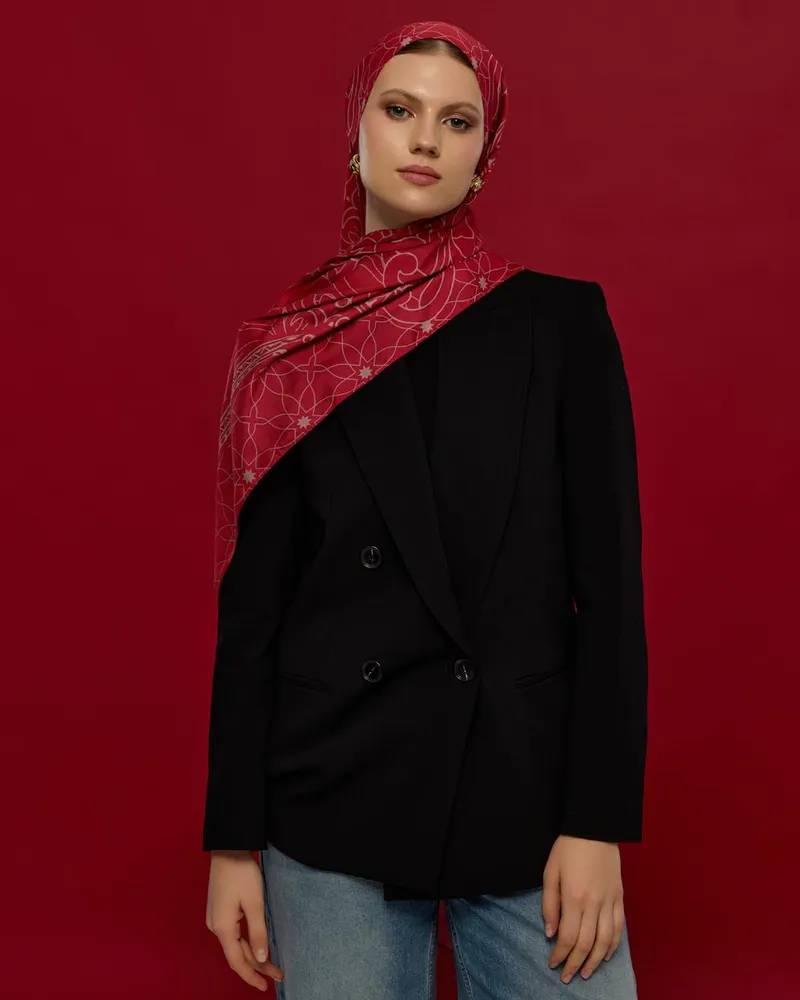 Gülkurusu & Fildişi Efsunlu Desen Şal - 09 · görsel 4