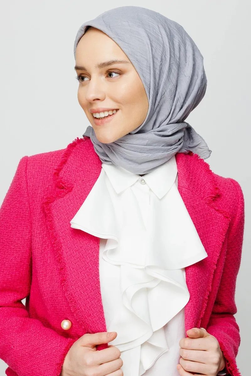 Gümüş Bambu Eşarp