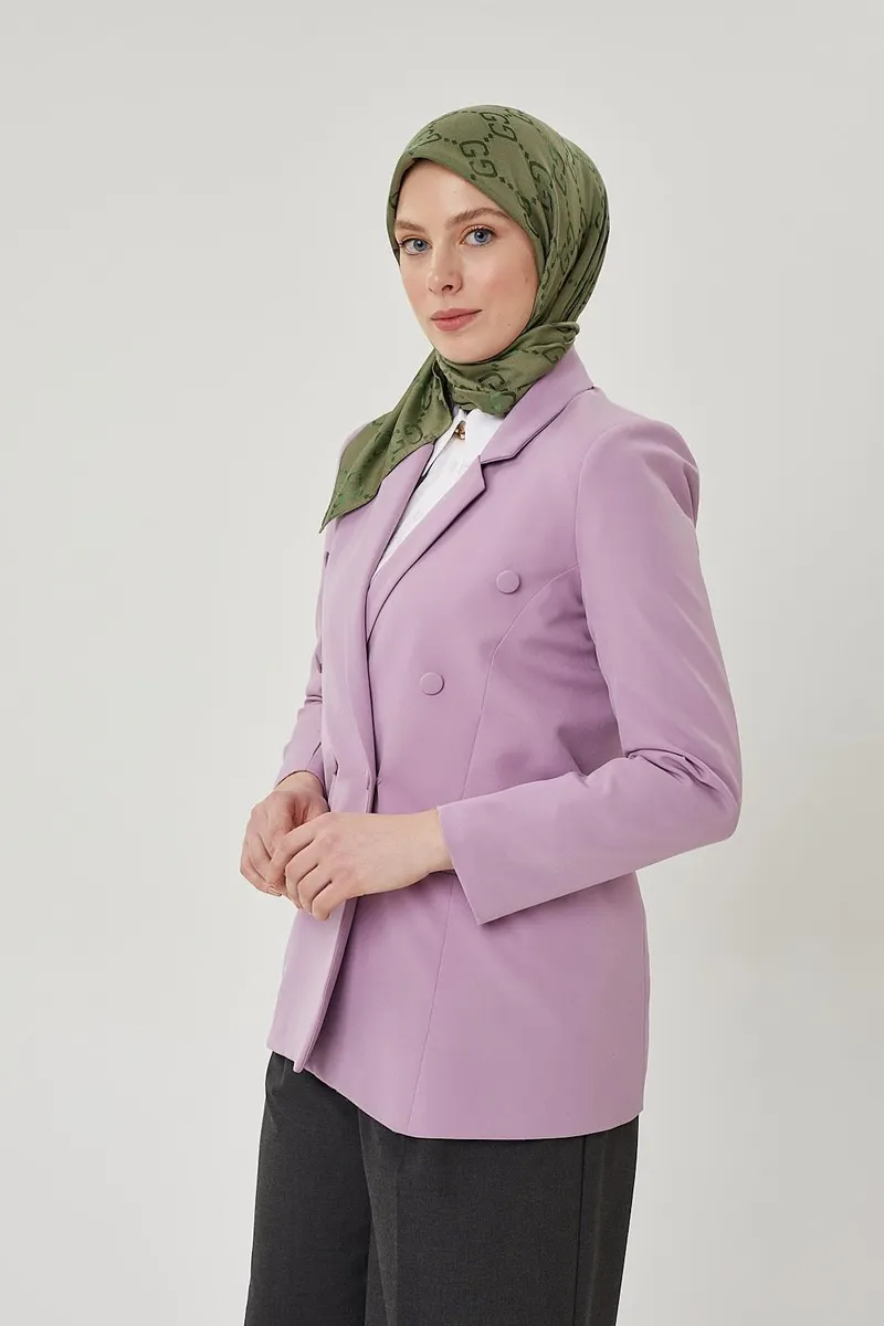 Haki G Desen Parlak Jakar Eşarp