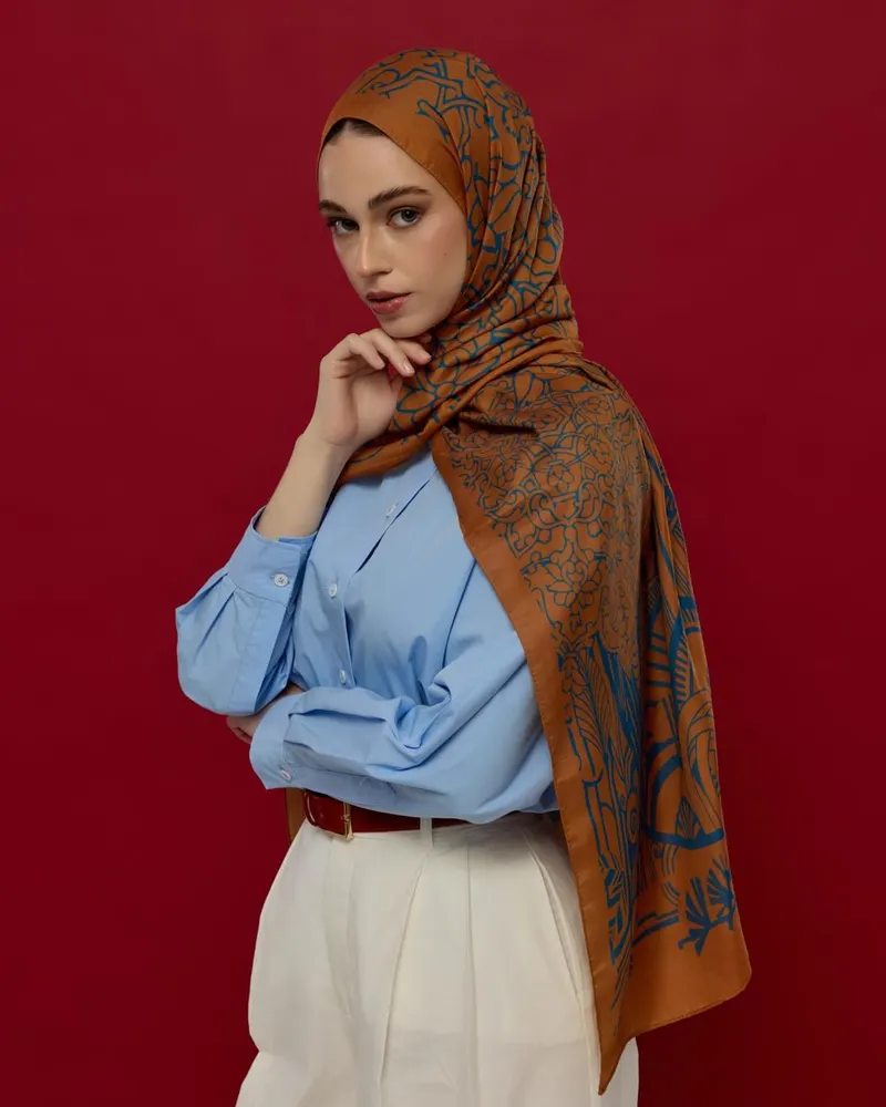 Hardal Zerafeti & Safir Harem Rüyası Desen Şal - 22