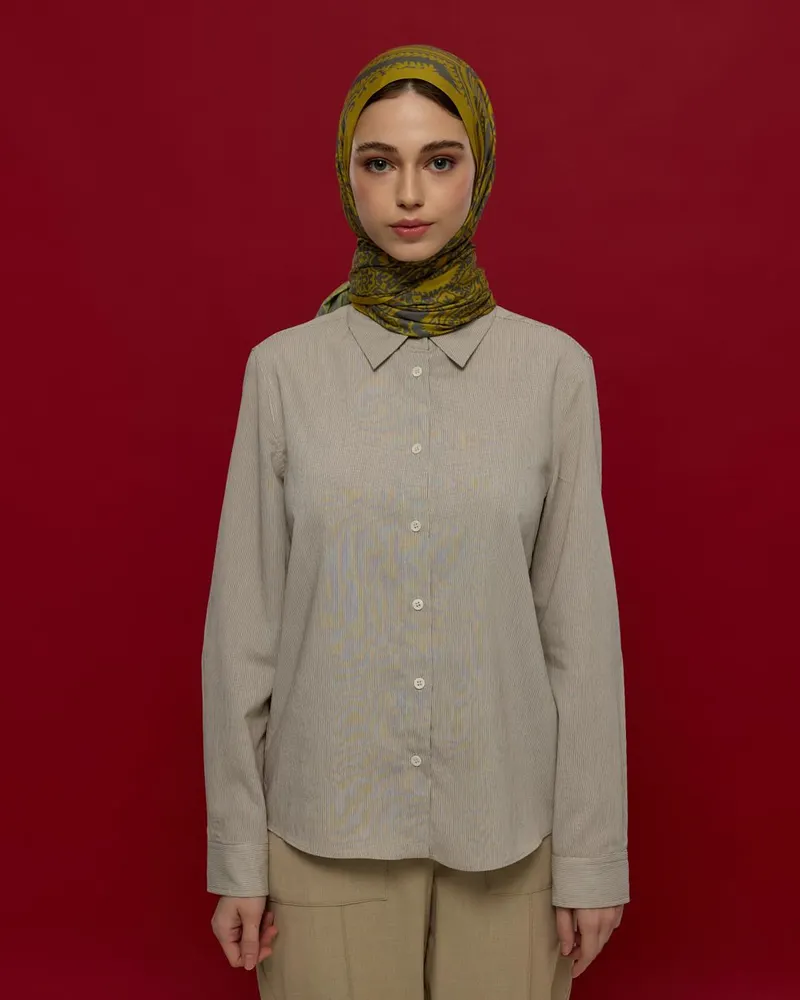 Hasat Sarısı & Kurşun Gri Sultani Desen Şal - 46