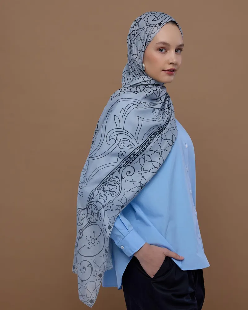 İnci & Siyah Efsunlu Desen Şal - 66