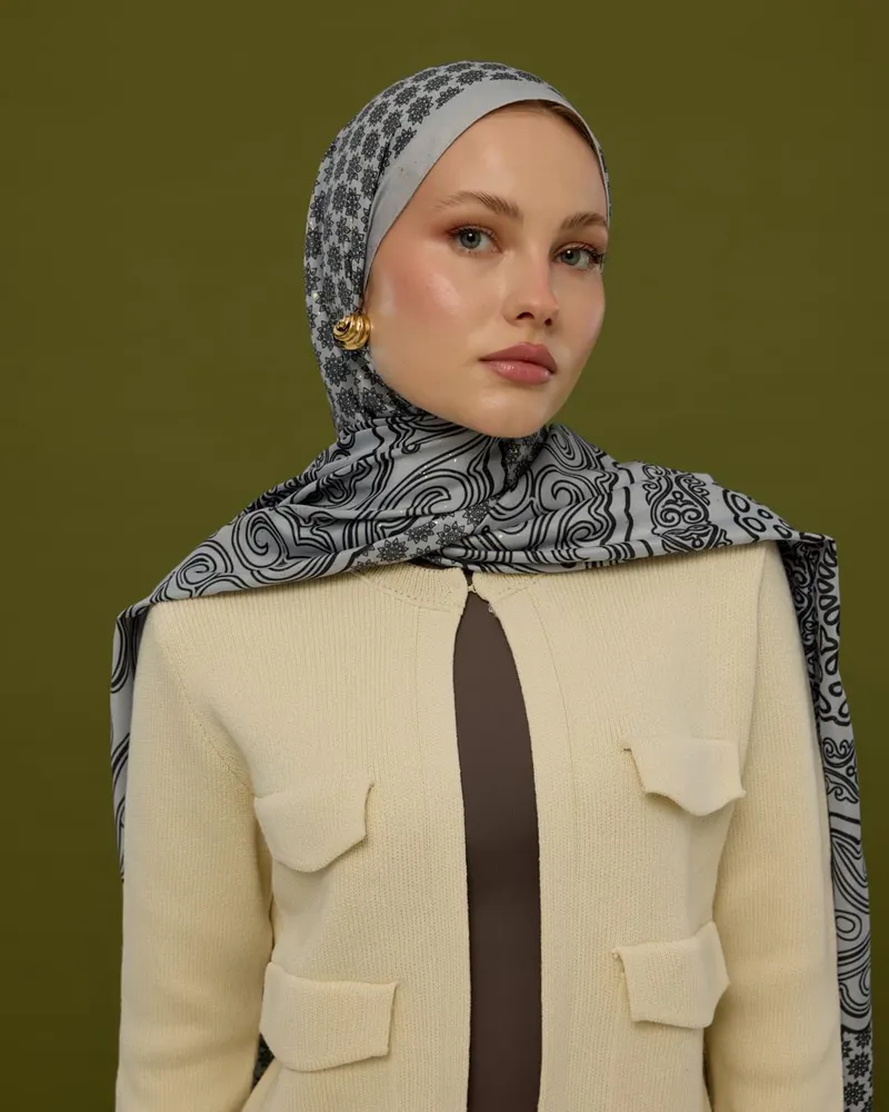 İnci & Siyah Bala Hatun Desen Şal - 66