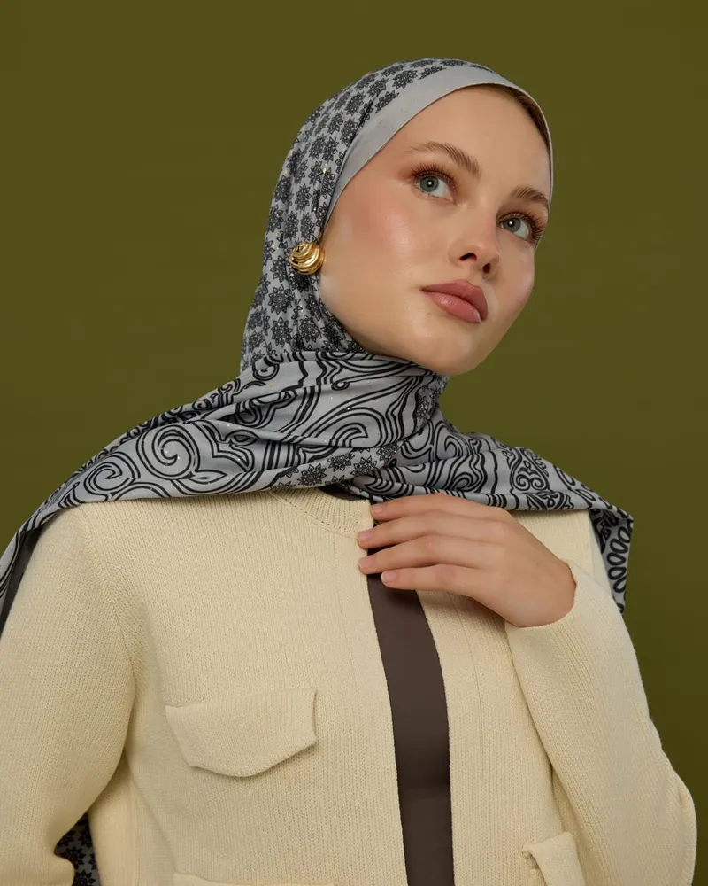 İnci & Siyah Bala Hatun Desen Şal - 66