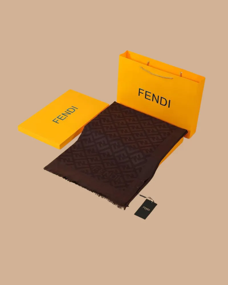 İthal Çikolata F Desen Yün İpek Şal