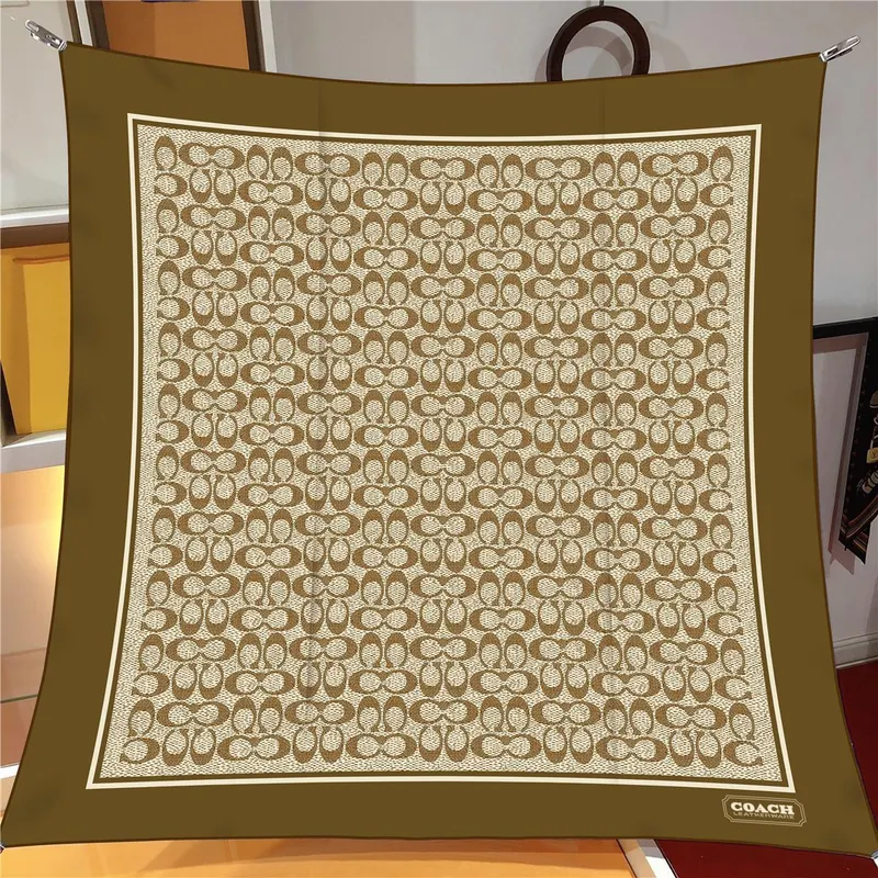 İthal Kahverengi C Desen Twill İpek Eşarp