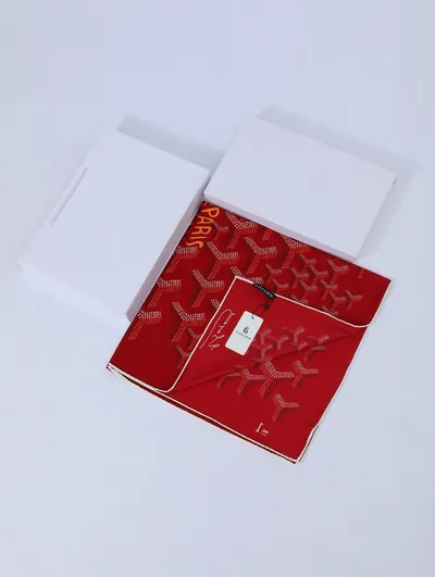 İthal Kırmızı GY Desen Twill İpek Eşarp · Kırmızı