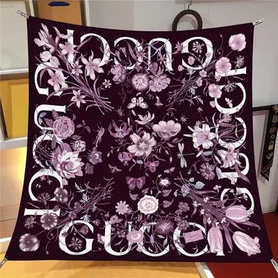 İthal Lila G Flower Desen Twill İpek Eşarp · Lila G