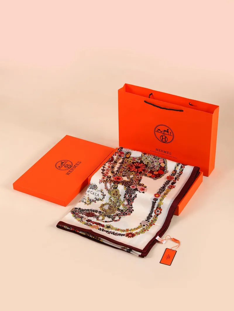 İthal Taş & Bordo H Desen Vual İpek Şal