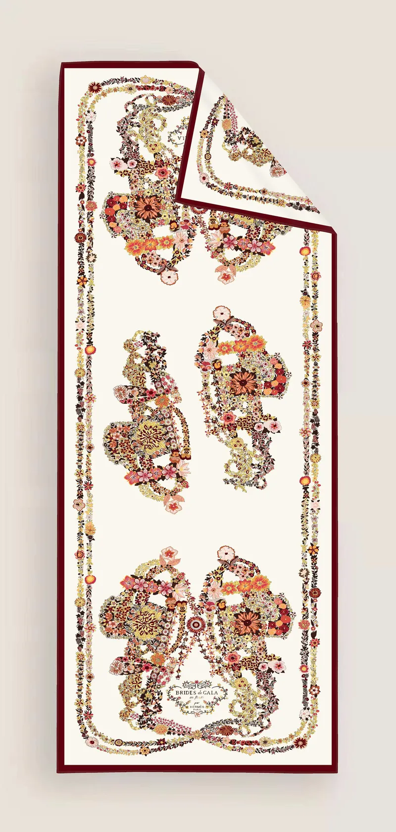 İthal Taş & Bordo H Desen Vual İpek Şal