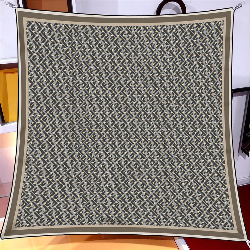 İthal Vizon & Gri F Arı Desen Twill İpek Eşarp