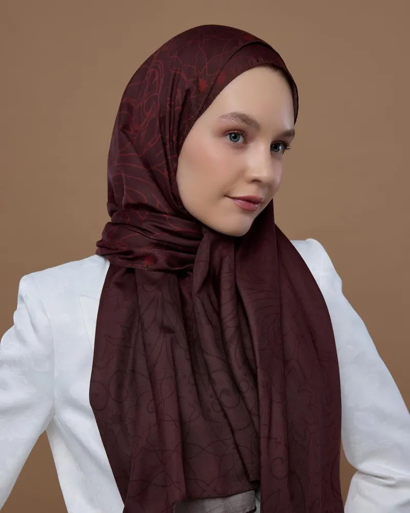 Kestane Kabuğu & Tuzlu Karamel Efsunlu Desen Şal - 13 · görsel 2