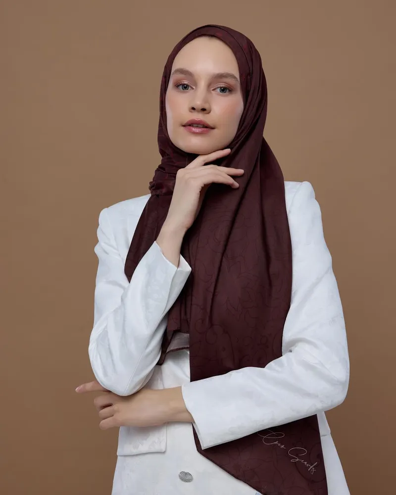 Kestane Kabuğu & Tuzlu Karamel Efsunlu Desen Şal - 13 · görsel 3