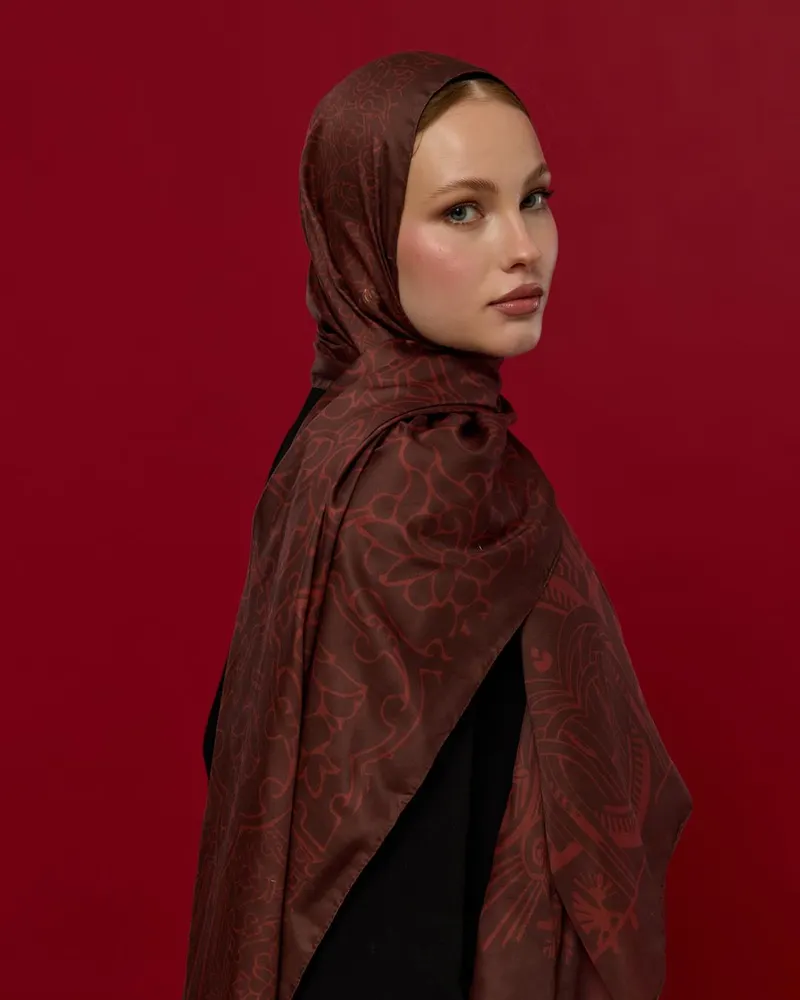 Kestane Kabuğu & Tuzlu Karamel Harem Rüyası Desen Şal - 13