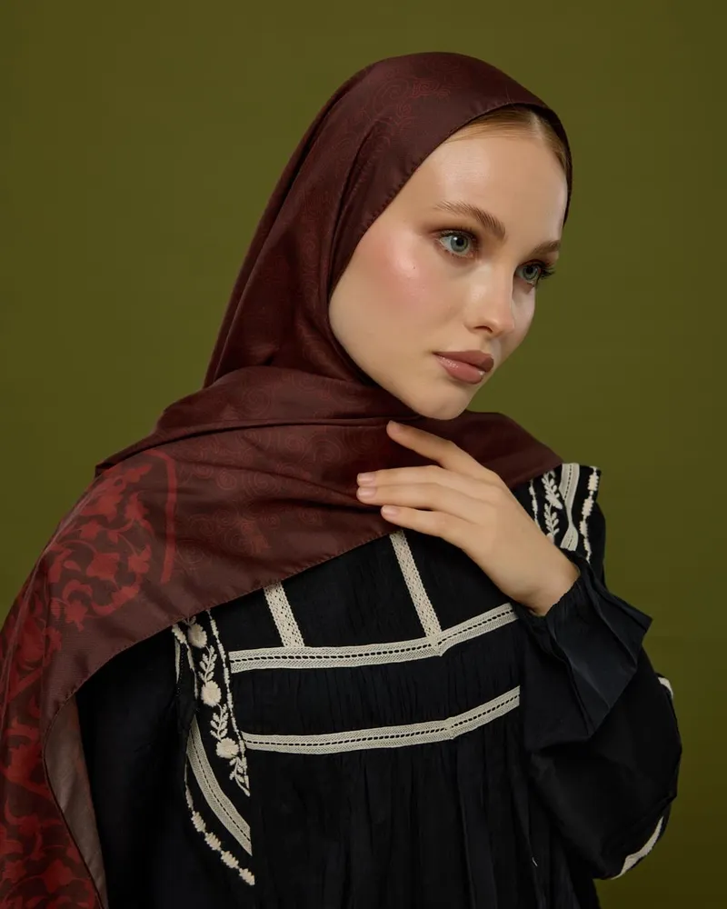 Kestane Kabuğu & Tuzlu Karamel Saraylı Desen Şal - 13 · görsel 3