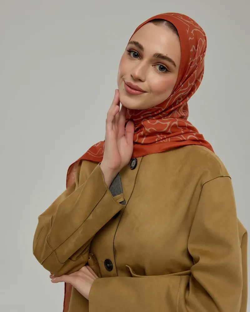 Kiremit & Krem Gölgesi Harem Rüyası Desen Şal - 29 · görsel 2