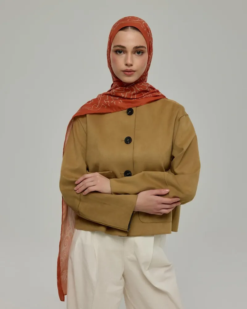 Kiremit & Krem Gölgesi Harem Rüyası Desen Şal - 29 · görsel 3