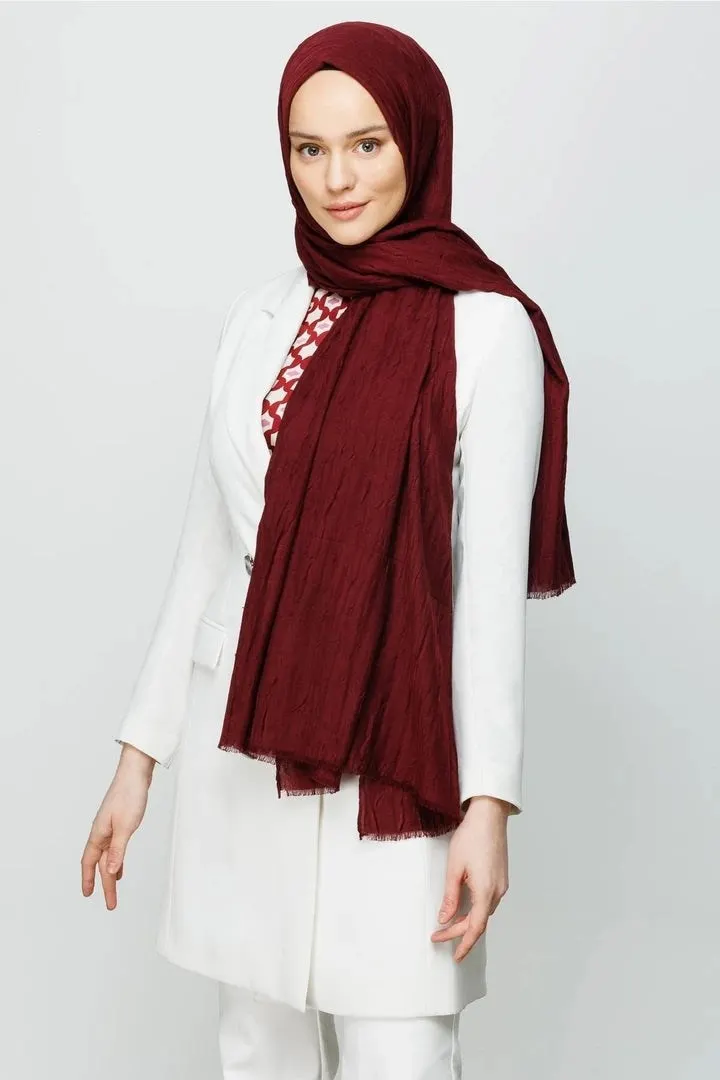 Koyu Bordo Bambu Şal