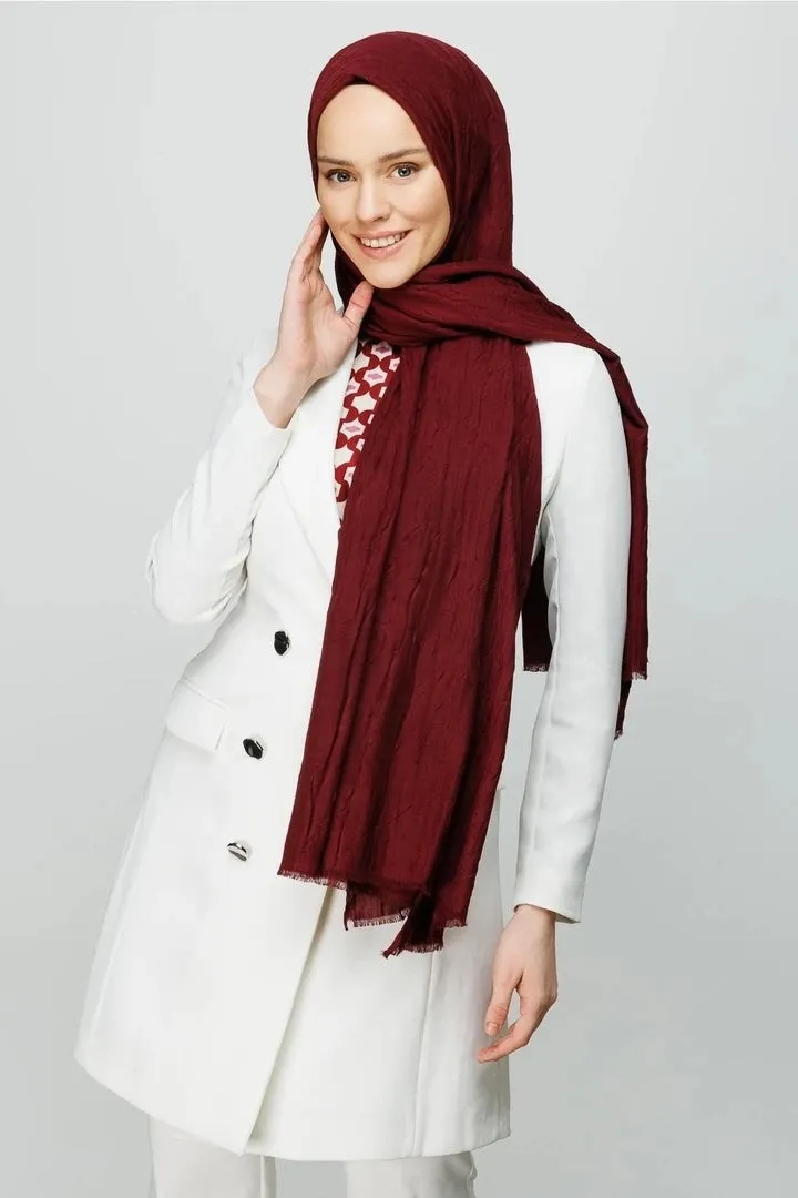 Koyu Bordo Bambu Şal