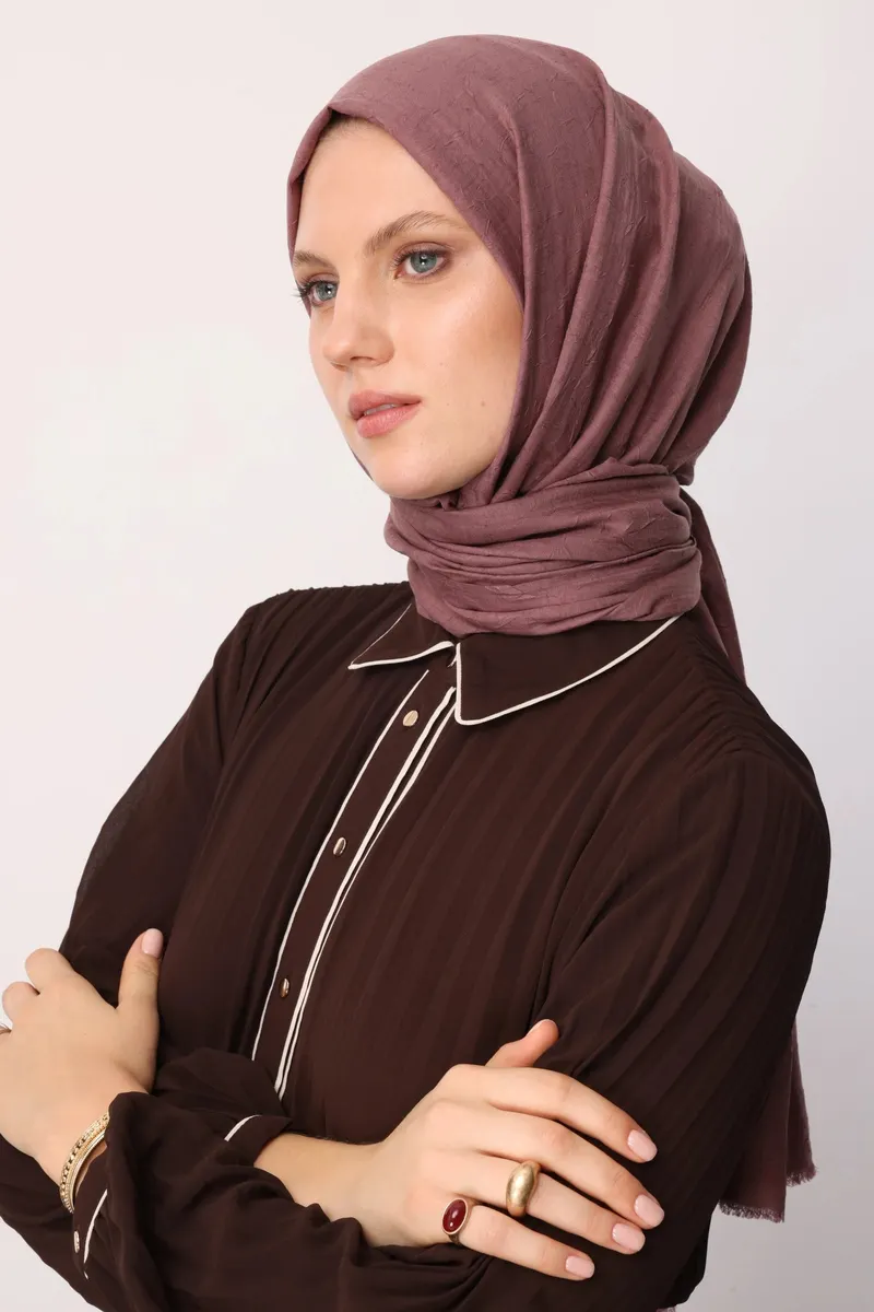 Koyu Gül Kurusu Bambu Şal