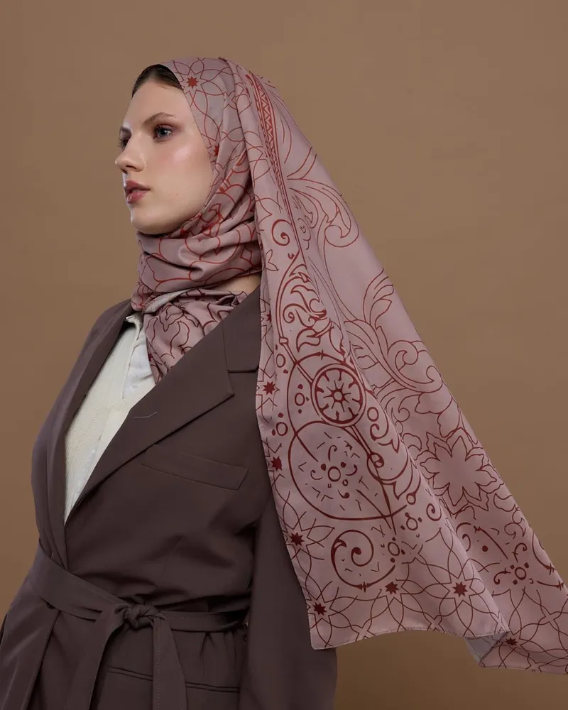 Krem Gölgesi & Kiremit Efsunlu Desen Şal - 30 · görsel 3