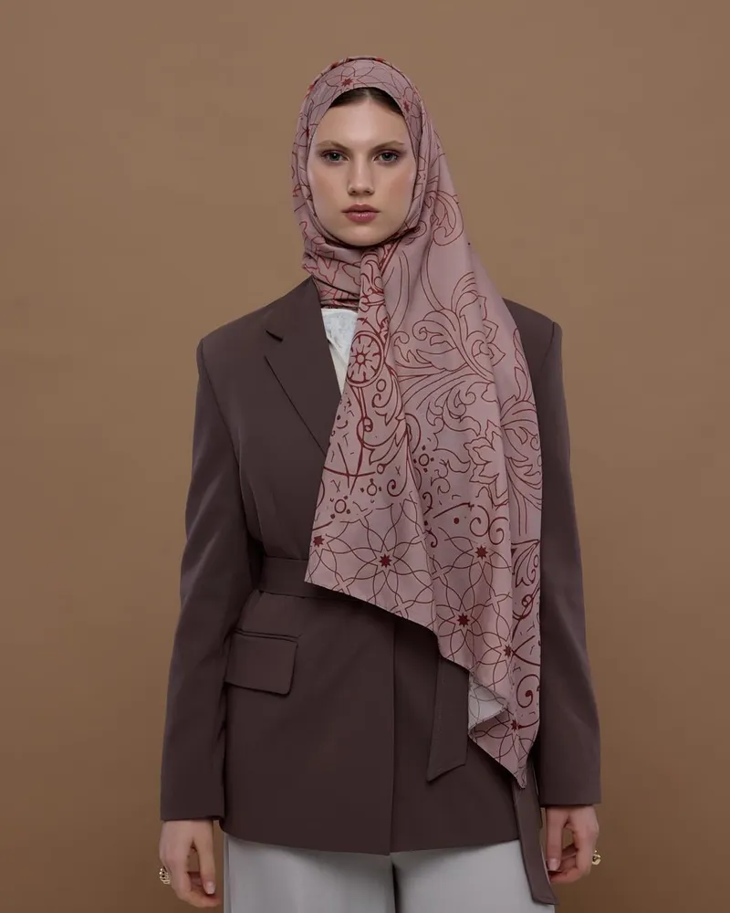 Krem Gölgesi & Kiremit Efsunlu Desen Şal - 30 · görsel 4