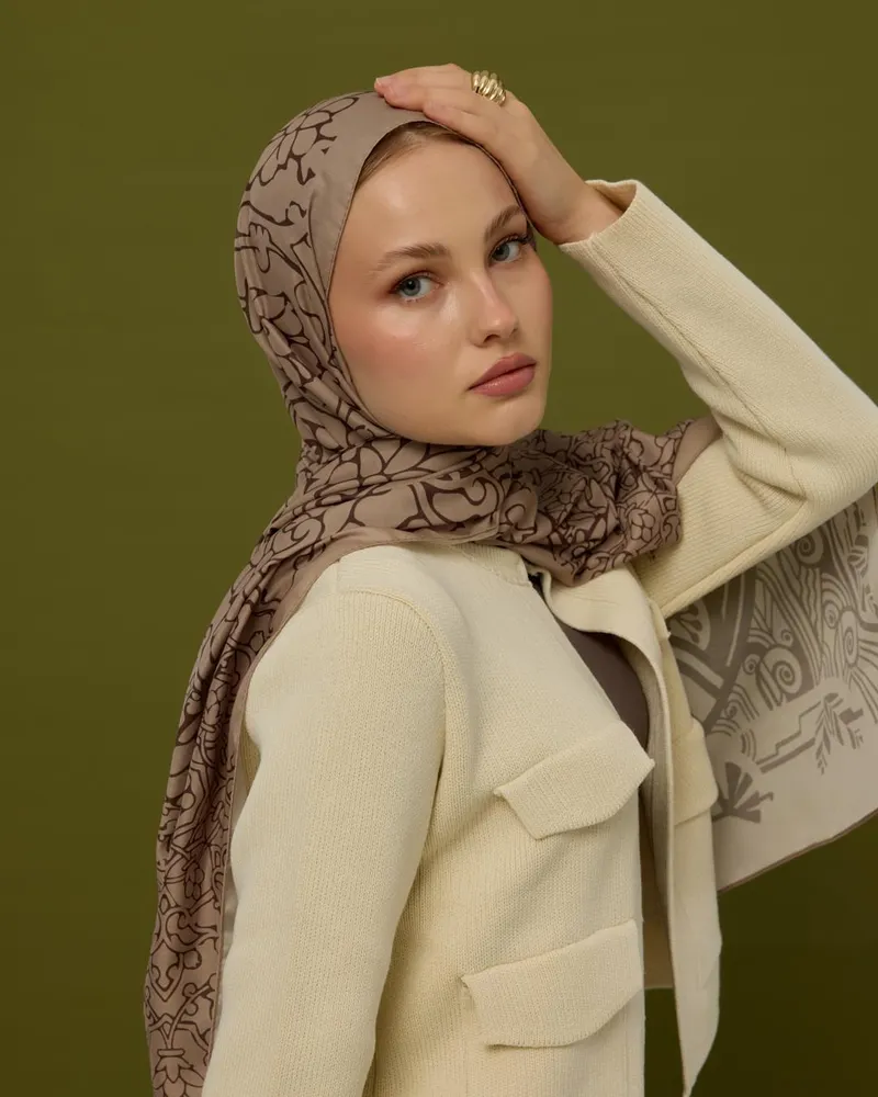 Krem Tarçını & Kakao Harem Rüyası Desen Şal - 36 · görsel 3
