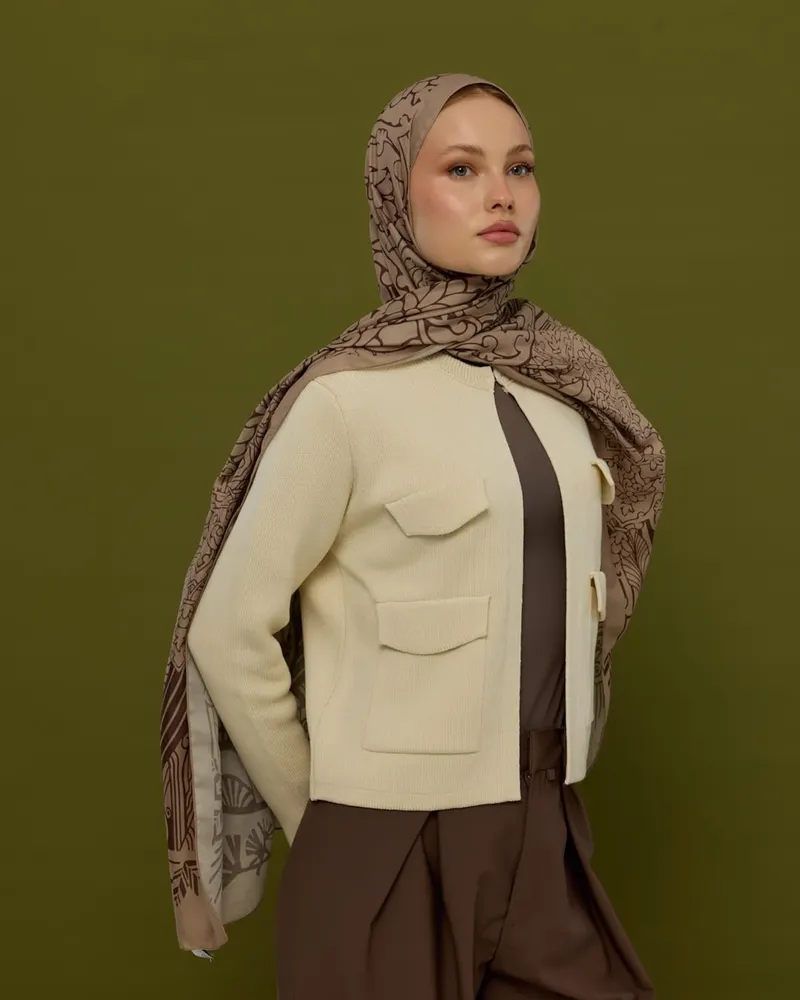 Krem Tarçını & Kakao Harem Rüyası Desen Şal - 36 · görsel 4