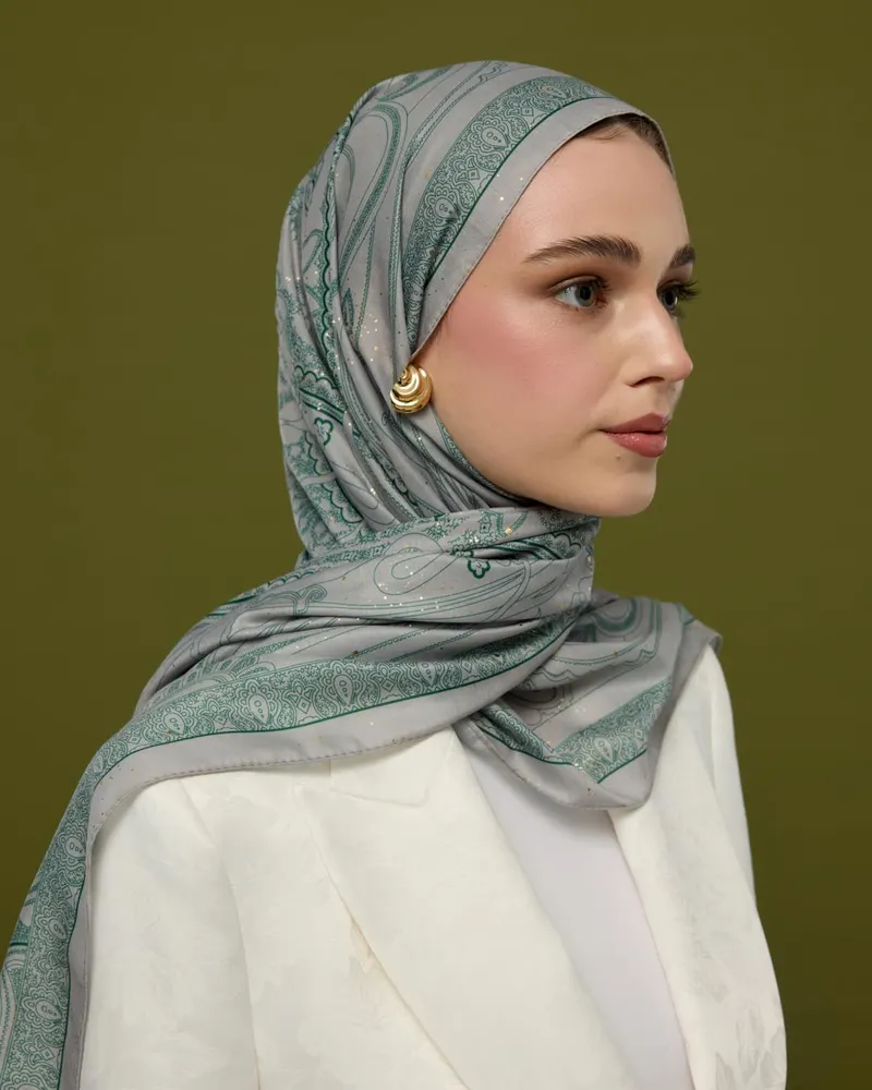 Krem & Zümrüt Hürrem Desen Şal - 56 · görsel 2