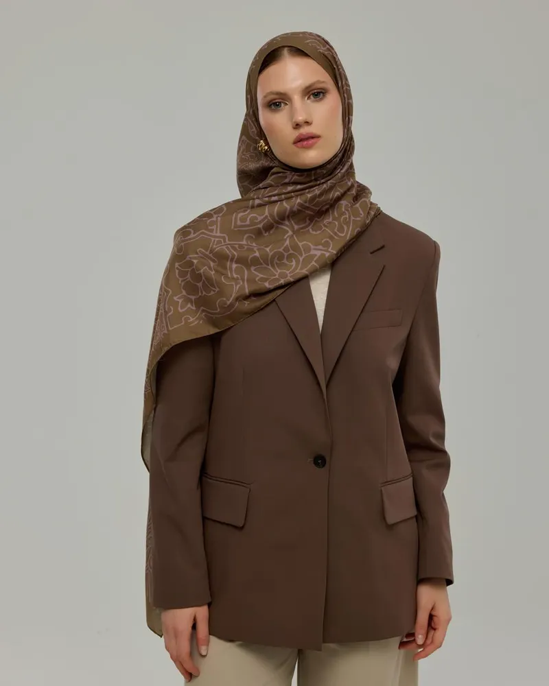 Kumral & Leylak Gölgüsü Harem Rüyası Desen Şal - 33