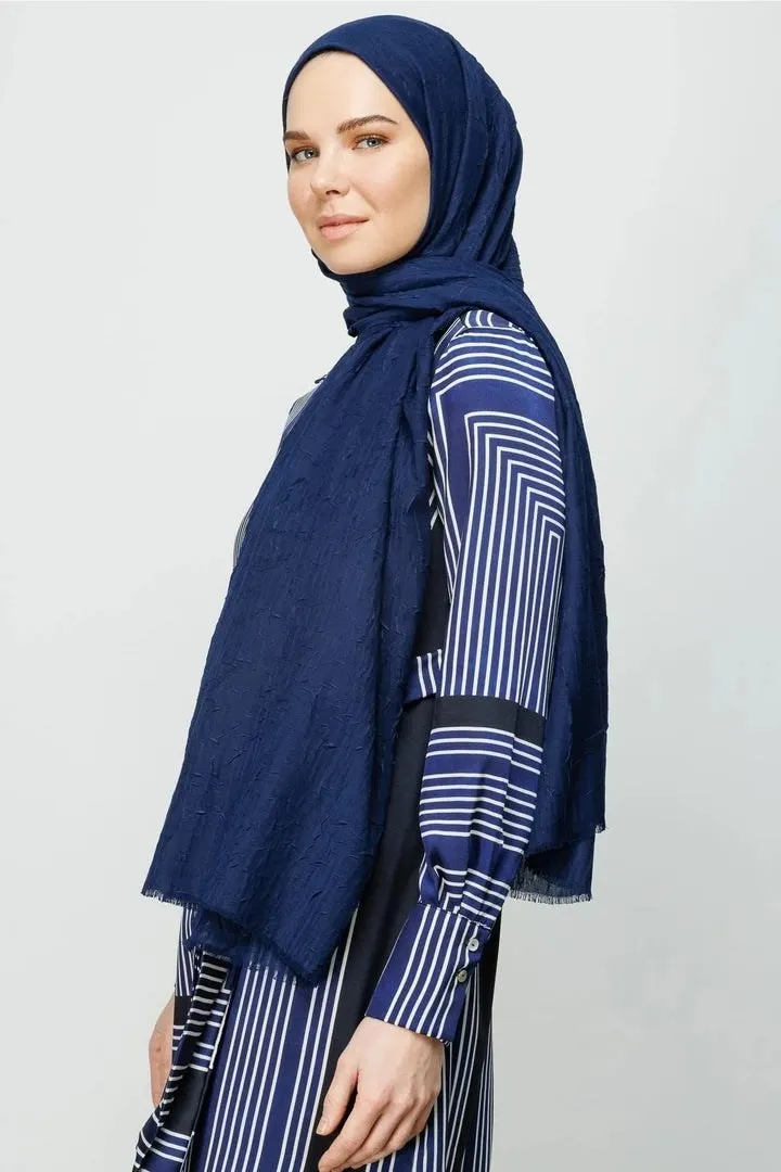 Lacivert Bambu Şal