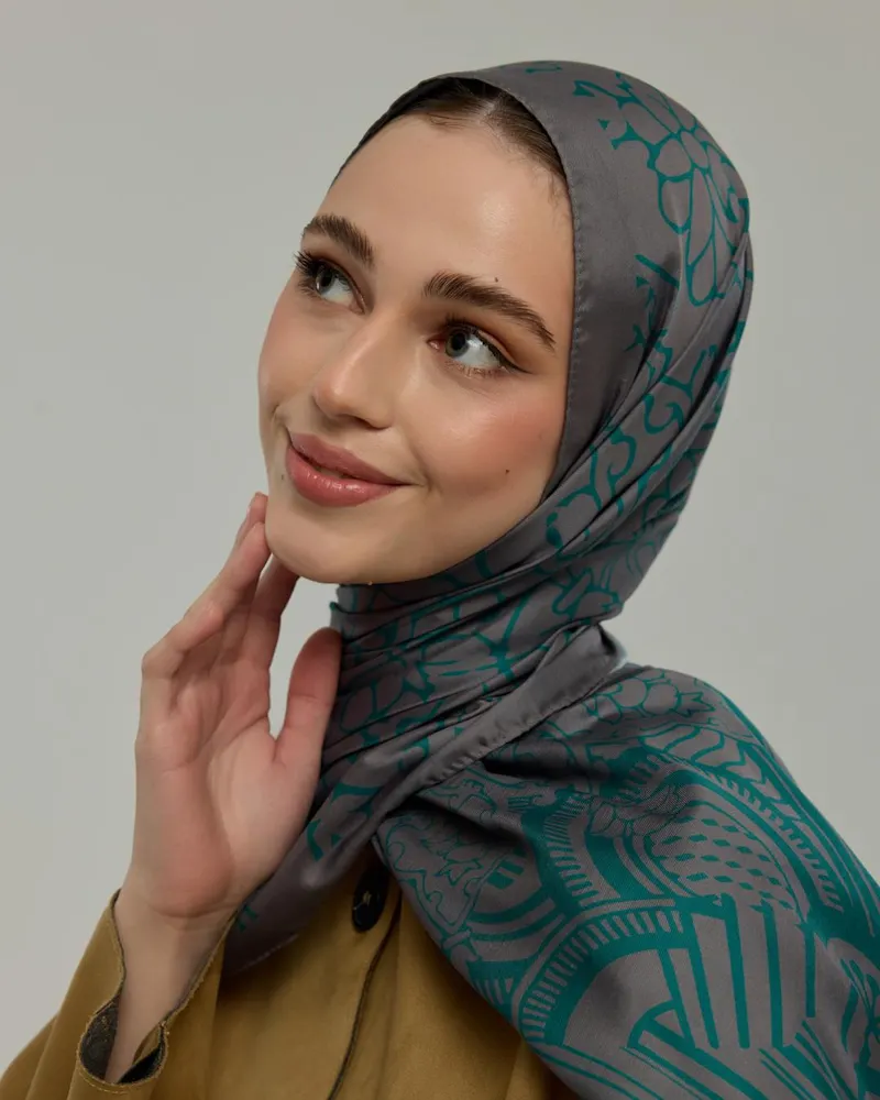 Lavanta Çizgisi & Zümrüt Harem Rüyası Desen Şal - 54