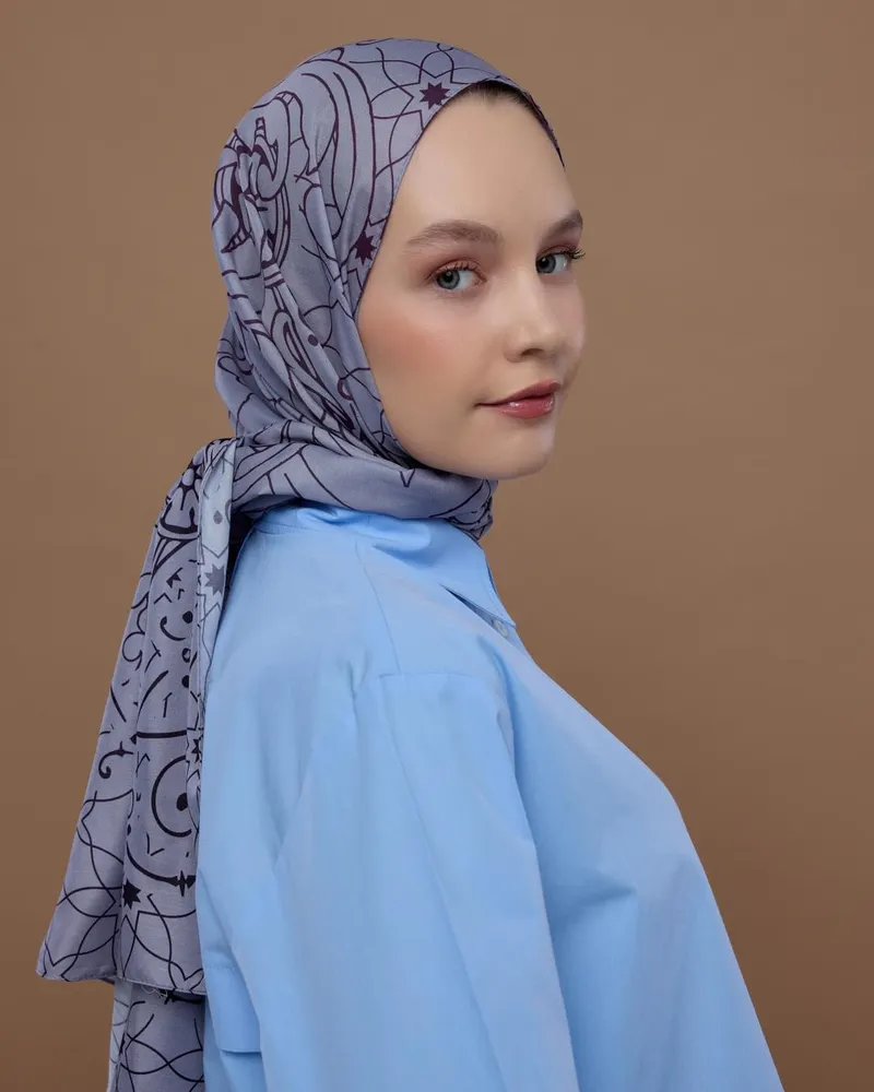 Leylak & Erguvani Efsunlu Desen Şal - 02