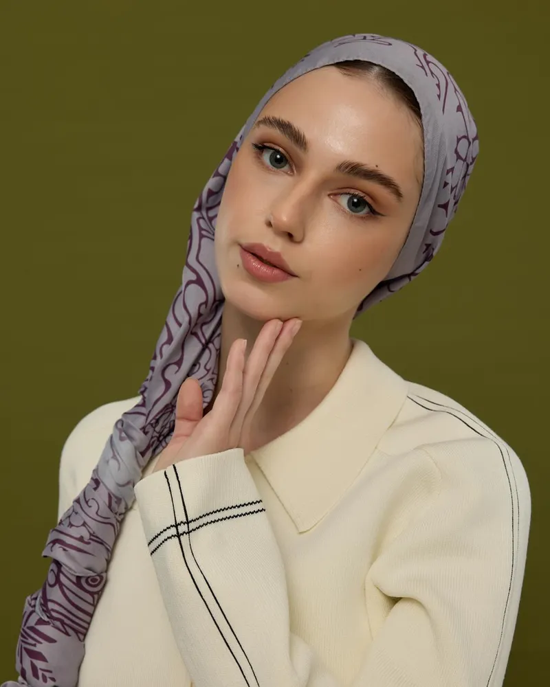 Leylak & Erguvani Harem Rüyası Desen Şal - 02