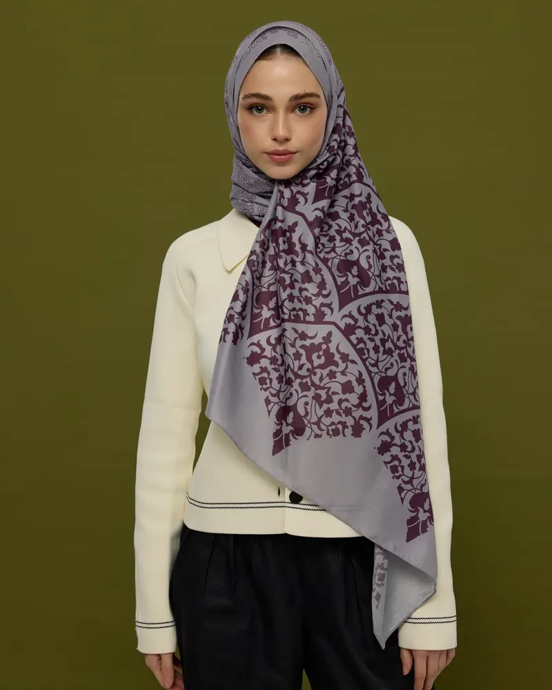 Leylak & Erguvani Saraylı Desen Şal - 02