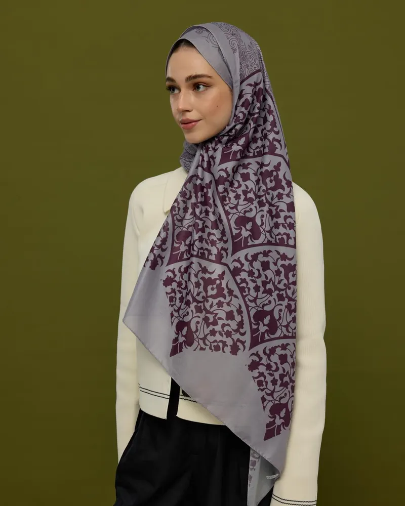 Leylak & Erguvani Saraylı Desen Şal - 02
