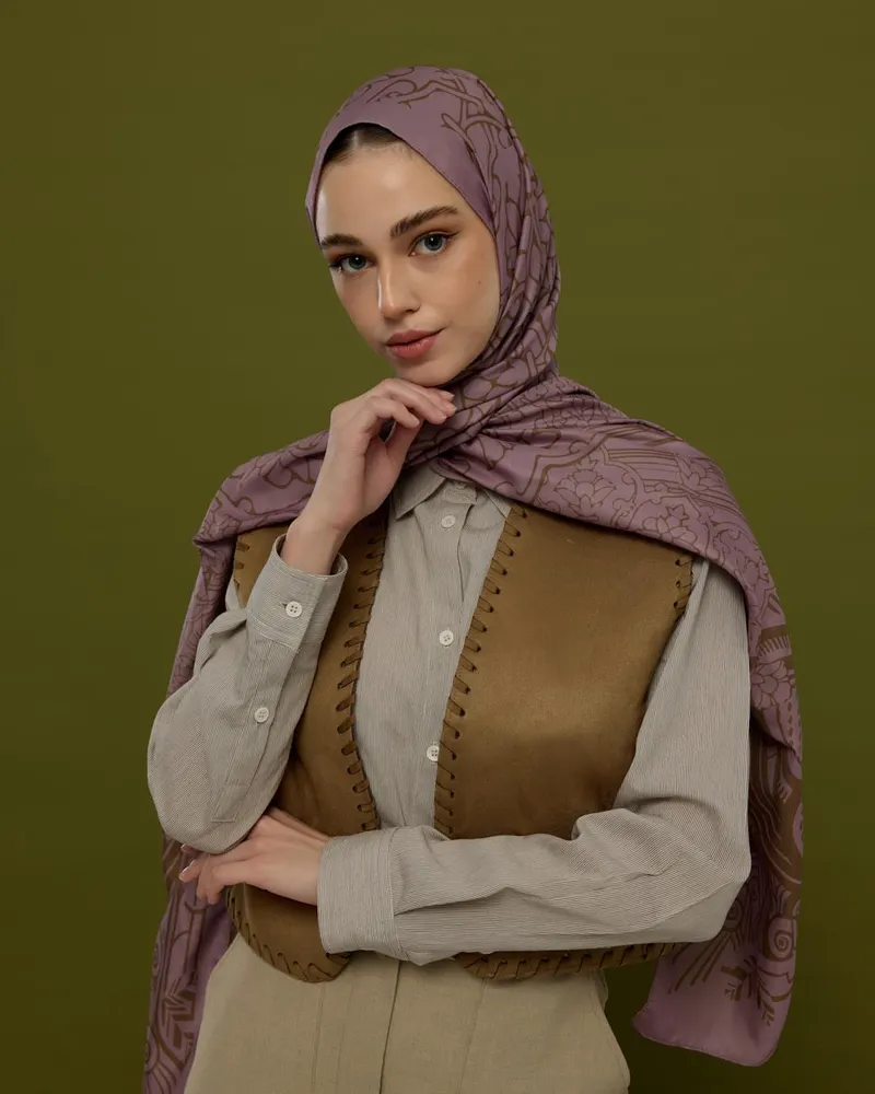 Leylak Gölgüsü & Kumral Harem Rüyası Desen Şal - 34