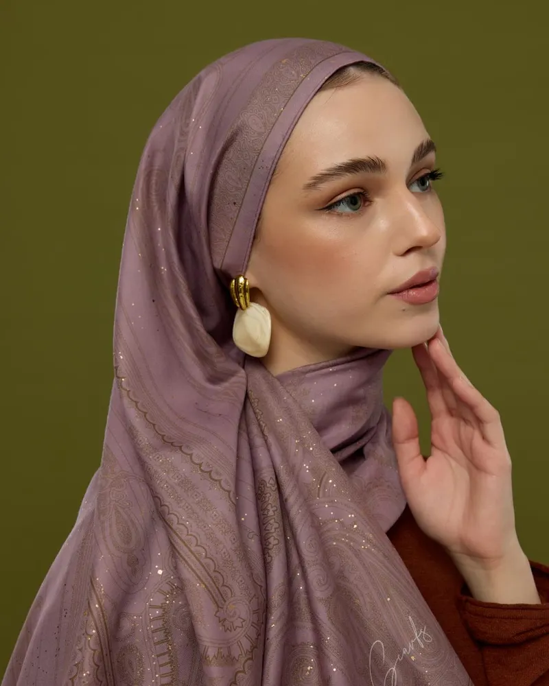 Leylak Gölgüsü & Kumral Hürrem Desen Şal - 34