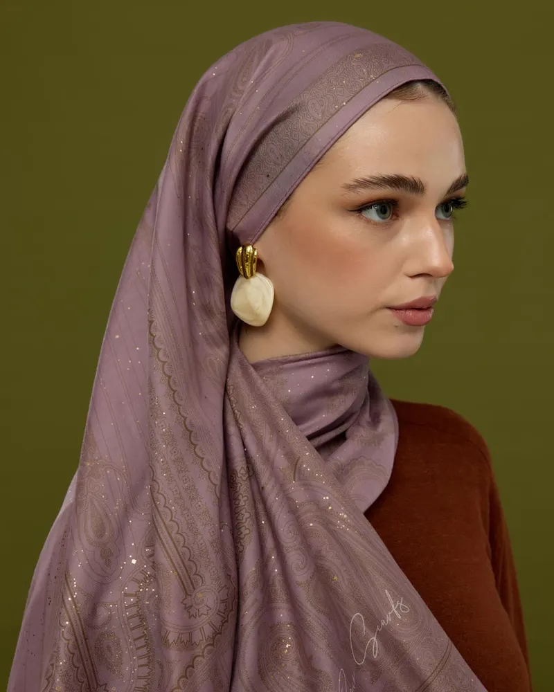 Leylak Gölgüsü & Kumral Hürrem Desen Şal - 34