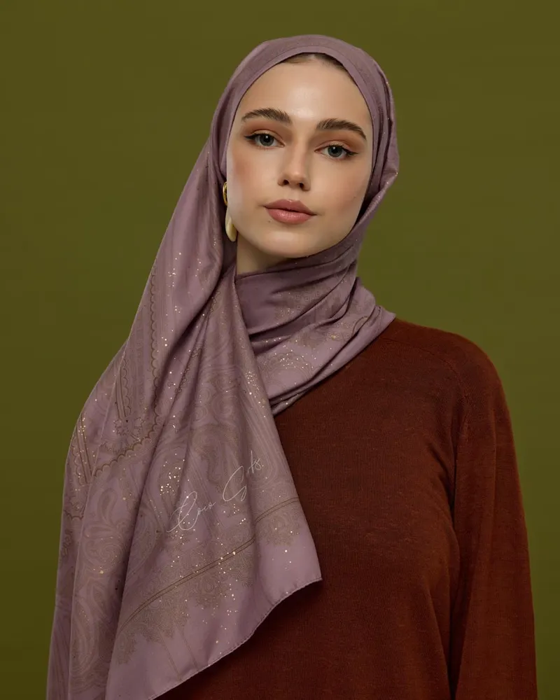 Leylak Gölgüsü & Kumral Hürrem Desen Şal - 34