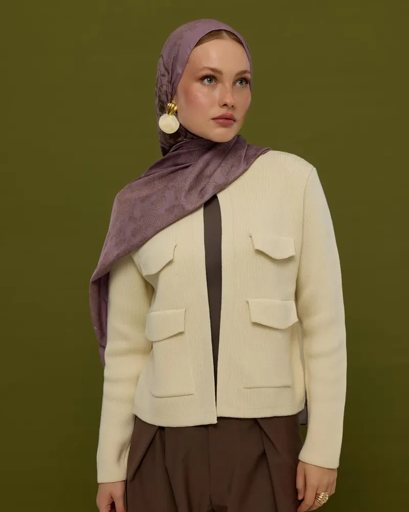 Leylak Gölgüsü & Kumral Saraylı Desen Şal - 34