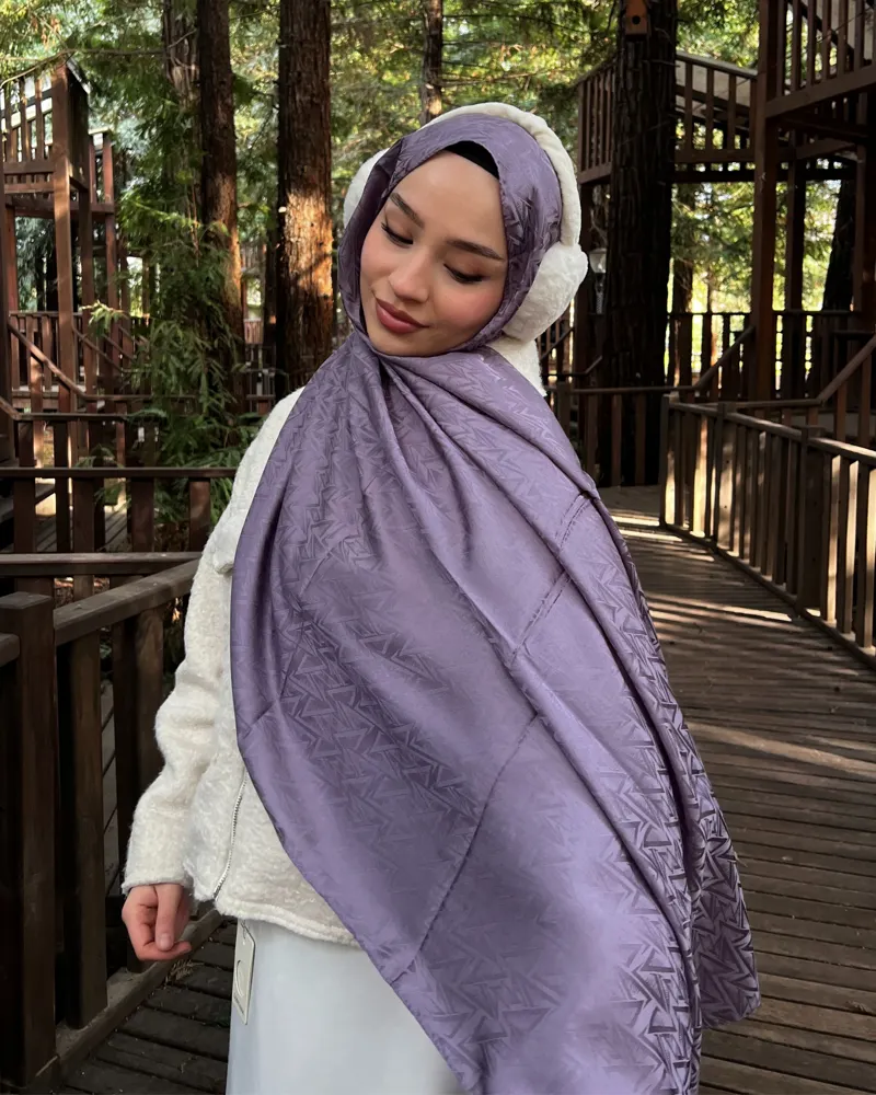 Lila Triya Desen Jakar Şal · görsel 2