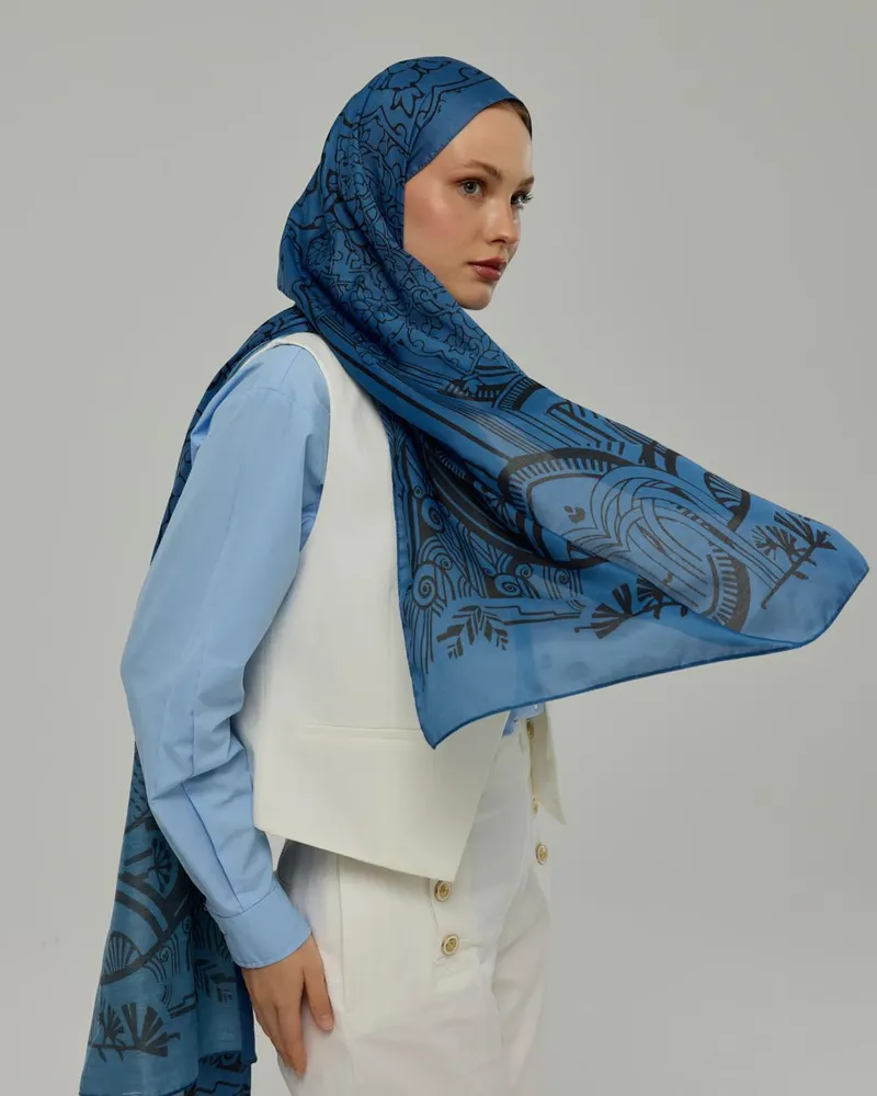 Mavi & Gece Harem Rüyası Desen Şal - 62 · görsel 4